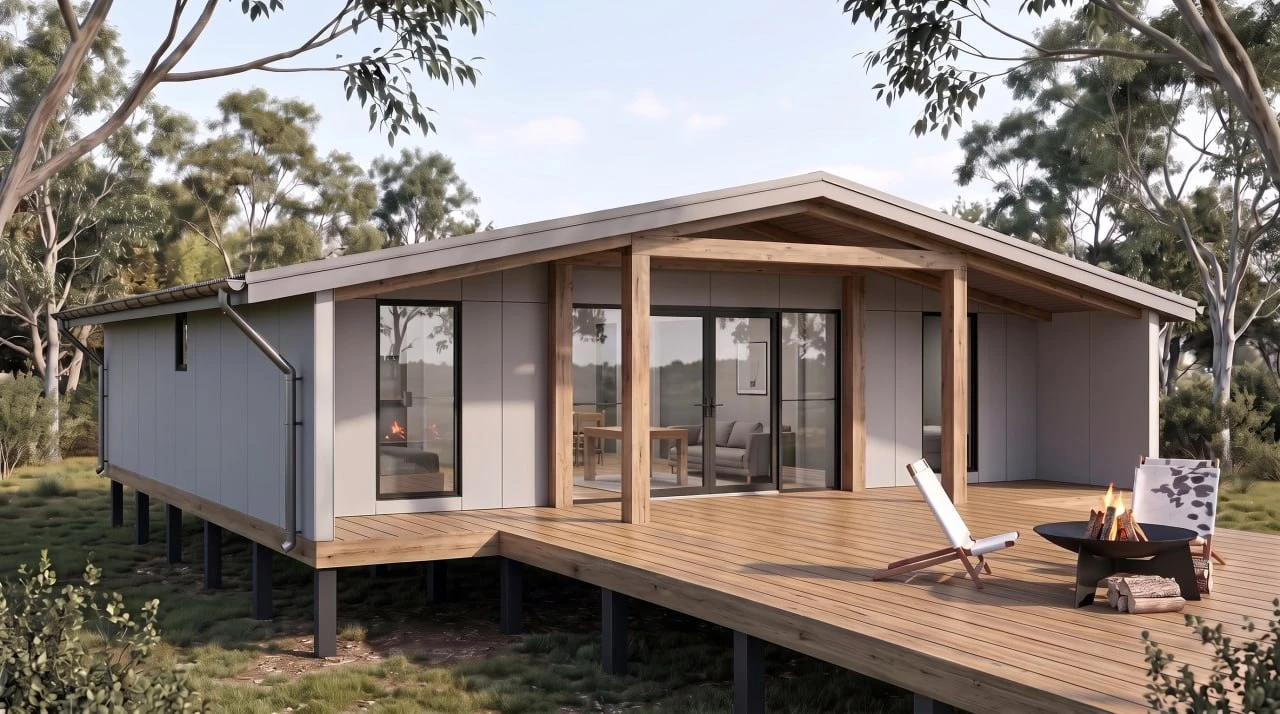 BIG HOUSE 120 — covered alfresco under the gable