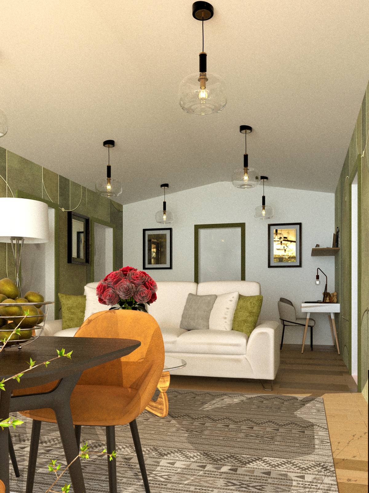 Completed interior — open plan living